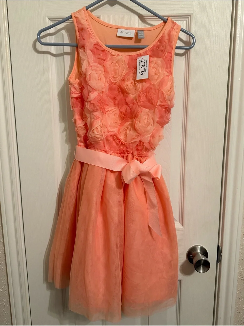 The Children's Place Coral Floral Bow Dress for Girls NWT 10/12